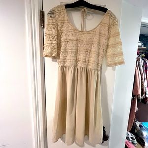 Altar'd State Cream Lace Dress